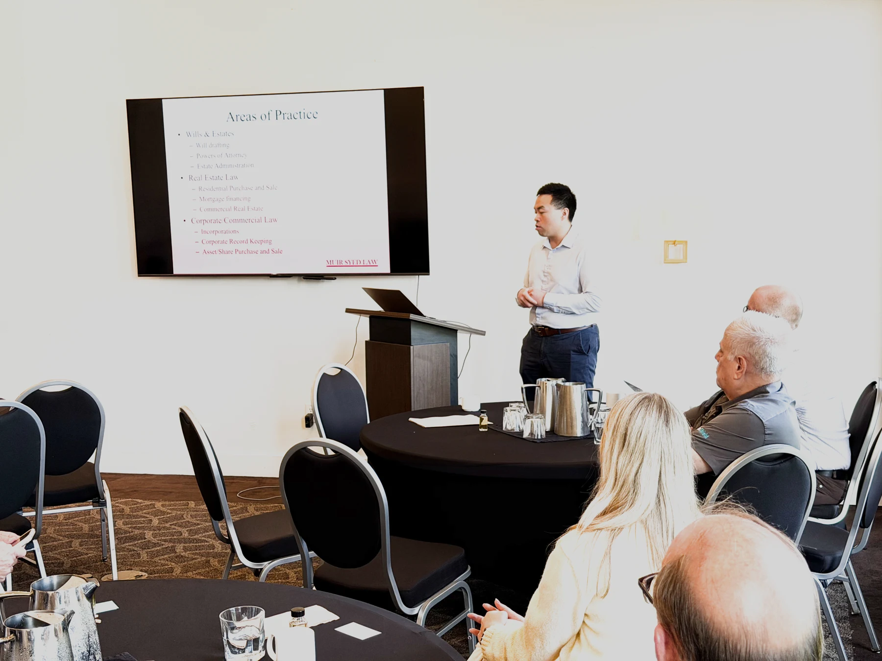 Planning ahead with Muir Syed Law — BEO event photograph