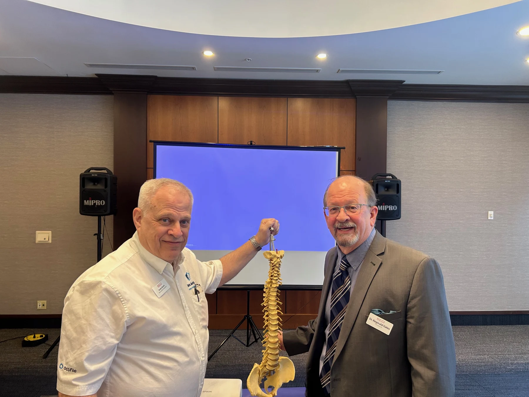 Learning about chiropractic care — BEO event photograph