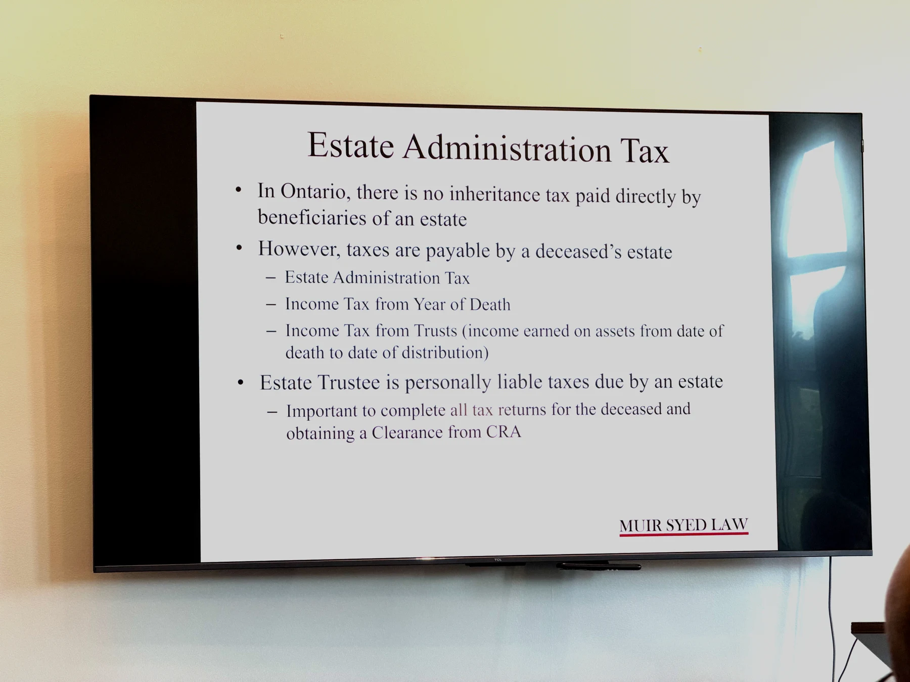 Planning ahead with Muir Syed Law — photograph from the BEO event gallery